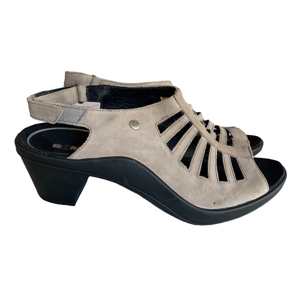 ROMOKA Mokassetta 287 Woman’s Platform Dress Sandal Taupe Size 39 EURO 8-8.5 US - Picture 6 of 13